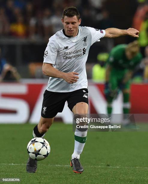 James Milner of Liverpool FC in action the UEFA Champions League Semi Final Second Leg match between A.S. Roma and Liverpool FC at Stadio Olimpico on...