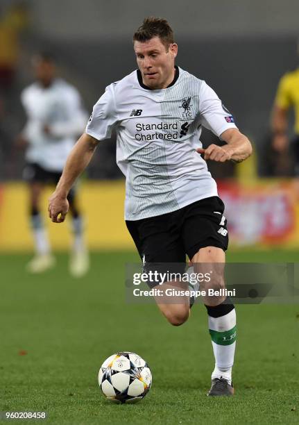 James Milner of Liverpool FC in action the UEFA Champions League Semi Final Second Leg match between A.S. Roma and Liverpool FC at Stadio Olimpico on...