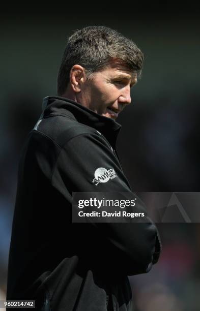 Rob Baxter, the Exeter Chiefs director of rugby looks on during the Aviva Premiership Semi Final between Exeter Chiefs and Newcastle Falcons at Sandy...