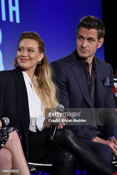 Actor Hilary Duff and Peter Hermann speak onstage during Vulture Festival Presented By AT&T: Getting Older With Younger at Milk Studios on May 19,...