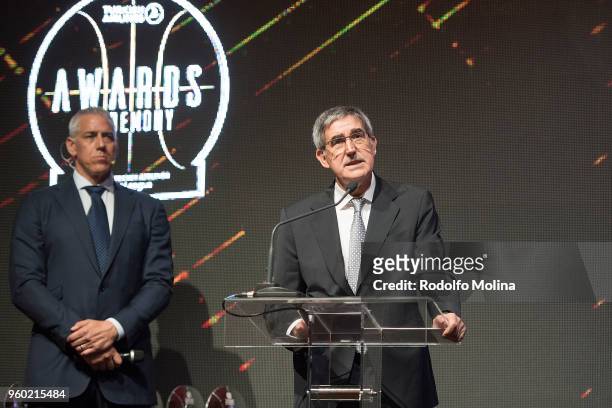 Jordi Bertomeu, President and CEO of Euroleague Basketball talking during the 2017-18 Turkish Airlines EuroLeague Awards Ceremony at Palace of Serbia...