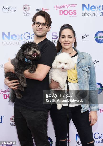 Television personalities Tom Schwartz and Katie Maloney and their dogs Gordo and Butter attend the Lisa Vanderpump and The Vanderpump Dog...