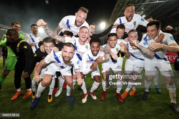 Goalkeeper Jeroen Houwen of Vitesse, Matt Miazga of Vitesse,Tim Matavz of Vitesse, Bryan Linssen of Vitesse, Mason Mount of Vitesse, Guram Kashia of...