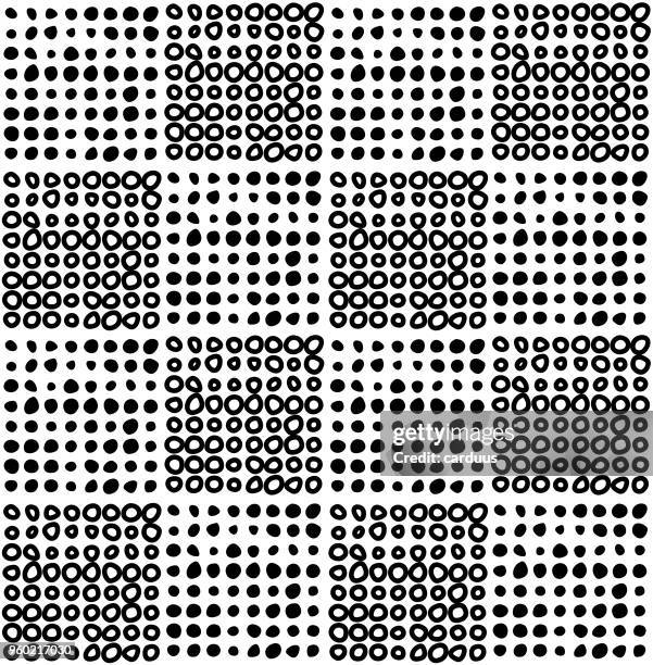 black and white doodle seamless pattern - linen texture background stock illustrations