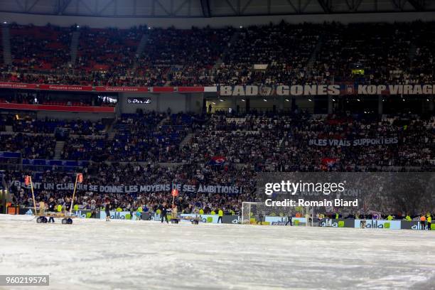 Fans Lyon during the Ligue 1 match between Olympique Lyonnais and OGC Nice at Parc Olympique on May 19, 2018 in Lyon, .