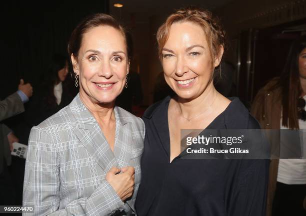 Laurie Metcalf and Elizabeth Marvel pose at The 2018 Drama League Awards at The Marriott Marquis Times Square on May 18, 2018 in New York City.