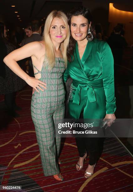 Annaleigh Ashford and Idina Menzel pose at The 2018 Drama League Awards at The Marriott Marquis Times Square on May 18, 2018 in New York City.