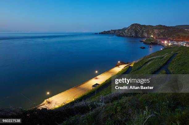 elevated view of capstone in the resort town of ilfracombe - ilfracombe stock pictures, royalty-free photos & images