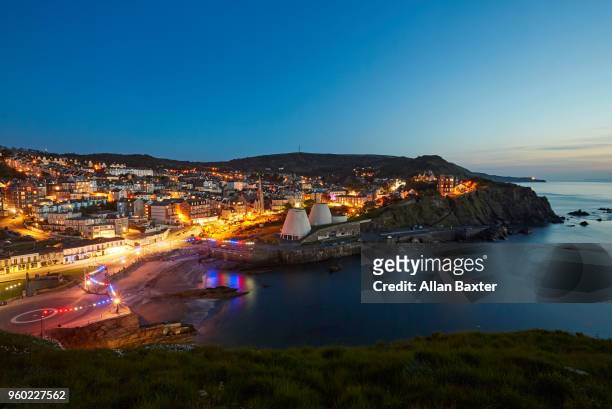 skyline of devon resort town of ilfracombe - ilfracombe stock pictures, royalty-free photos & images