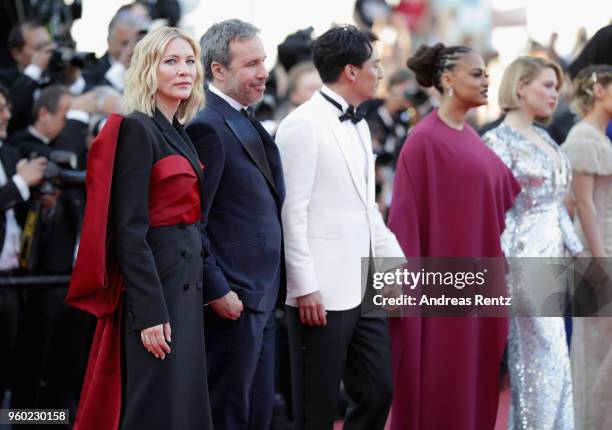 Cate Blanchett, Denis Villeneuve, Chang Chen, Ava DuVernay and Lea Seydoux attend the screening of "The Man Who Killed Don Quixote" and the Closing...