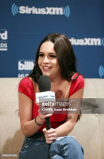 Bea Miller talks with The Morning Mash Up on SiriusXM Hits 1 during a backstage broadcast leading up to the Billboard Music Awards on May 19, 2018 in...