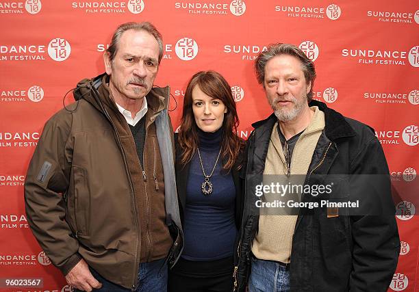 Actors Tommy Lee Jones, Rosemarie DeWitt, and Chris Cooper attend the "The Company Men" Premiere at Eccles Center Theatre during the 2010 Sundance...