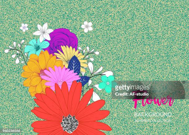 floral handrawn hintergrund - af studio stock-grafiken, -clipart, -cartoons und -symbole