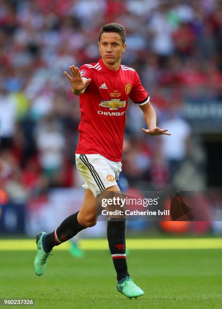 Ander Herrera of Manchester United during The Emirates FA Cup Final between Chelsea and Manchester United at Wembley Stadium on May 19, 2018 in...