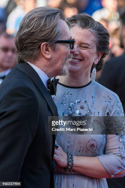 Actor Gary Oldman and wife Gisele Schmidt attend Closing Ceremony & screening of "The Man Who Killed Don Quixote" during the 71st annual Cannes Film...