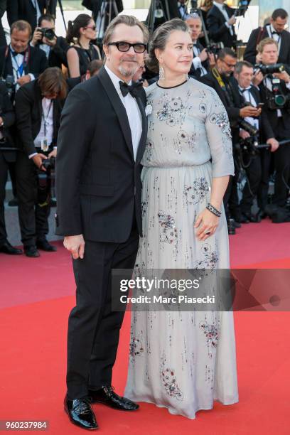 Actor Gary Oldman and wife Gisele Schmidt attend Closing Ceremony & screening of "The Man Who Killed Don Quixote" during the 71st annual Cannes Film...