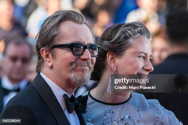 Actor Gary Oldman and wife Gisele Schmidt attend Closing Ceremony & screening of "The Man Who Killed Don Quixote" during the 71st annual Cannes Film...