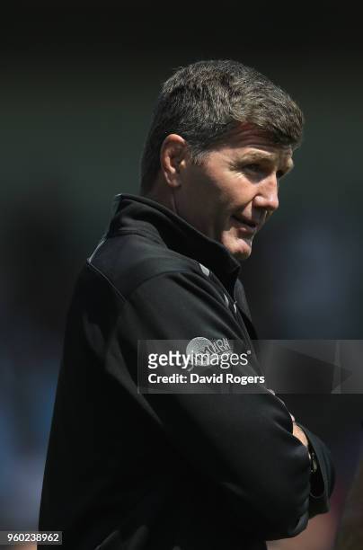 Rob Baxter, the Exeter Chiefs director of rugby, looks on during the Aviva Premiership Semi Final between Exeter Chiefs and Newcastle Falcons at...
