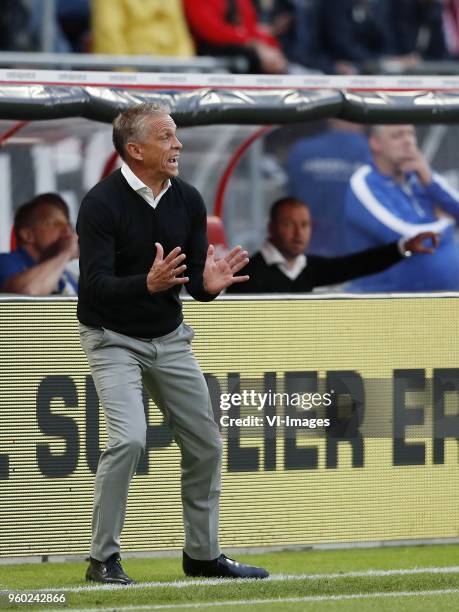 Coach Edward Sturing of Vitesse, assistant trainer Nicky Hofs of Vitesse during the Dutch Eredivisie play-offs final match between FC Utrecht and...