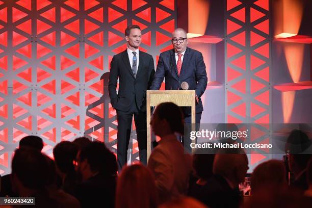 Actor Neil Patrick Harris and EP and Showrunner Barry Sonnenfeld accept the Children's/Youth Award on behalf of "A Series of Unfortunate Events" on...