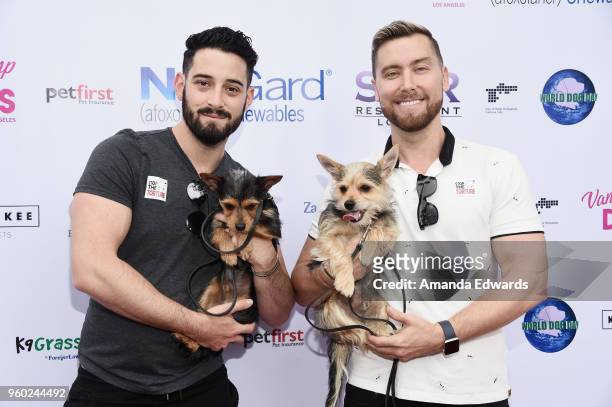 Singer Lance Bass and his husband Michael Turchin and their dogs Chip and Dale attend the Lisa Vanderpump and The Vanderpump Dog Foundation's 3rd...