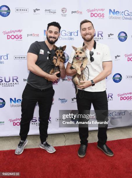 Singer Lance Bass and his husband Michael Turchin and their dogs Chip and Dale attend the Lisa Vanderpump and The Vanderpump Dog Foundation's 3rd...