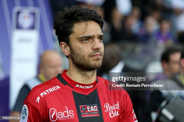 Clement Grenier of Guingamp looks on before the Ligue 1 match between Toulouse and EA Guingamp at Stadium Municipal on May 19, 2018 in Toulouse, .