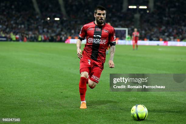 Pedro Miguel rebocho of Guingamp in action during the Ligue 1 match between Toulouse and EA Guingamp at Stadium Municipal on May 19, 2018 in...