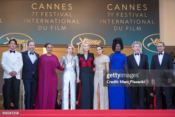 Jury members Chang Chen, Denis Villeneuve, Ava DuVernay, Lea Seydoux, Jury president Cate Blanchett, Jury members Kristen Stewart, Khadja Nin, Robert...