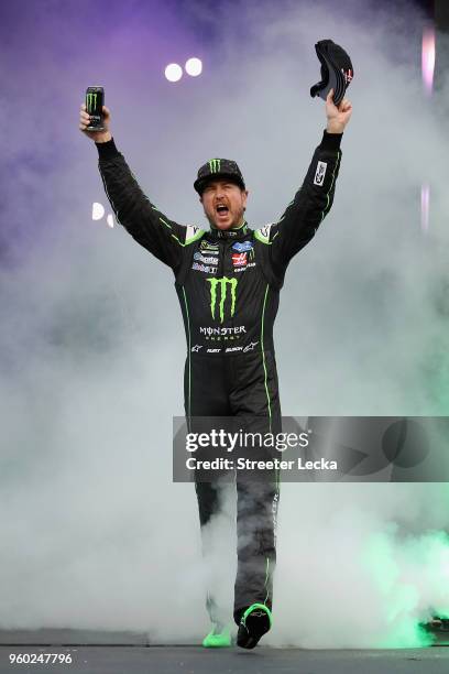 Kurt Busch, driver of the Monster Energy Ford, waves to the crowd prior to the Monster Energy NASCAR Cup Series All-Star Race at Charlotte Motor...