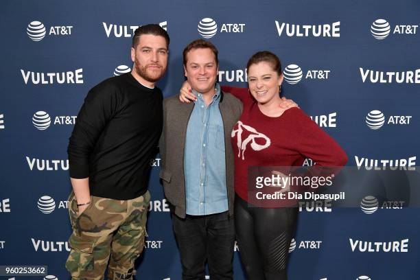 Adam Pally, Dan Gregor and Rachel Bloom attend the Vulture Festival Presented By AT&T - an evening with Rachel Bloom and Adam Pally at Milk Studios...