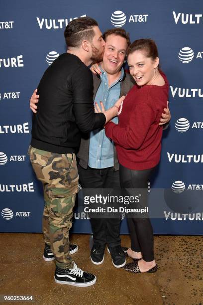 Adam Pally, Dan Gregor and Rachel Bloom attend the Vulture Festival Presented By AT&T - an evening with Rachel Bloom and Adam Pally at Milk Studios...