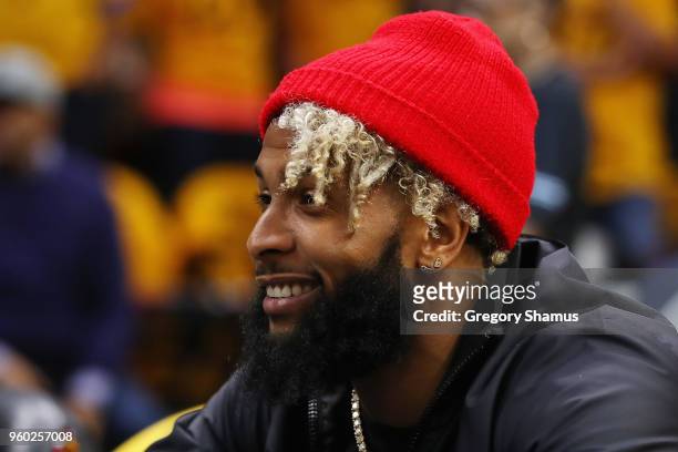 New York Giants wide receiver Odell Beckham Jr. Attends Game Three of the 2018 NBA Eastern Conference Finals between the Boston Celtics and the...
