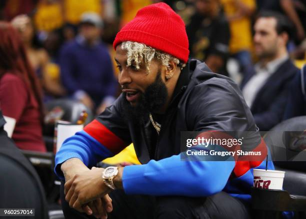 New York Giants wide receiver Odell Beckham Jr. Attends Game Three of the 2018 NBA Eastern Conference Finals between the Boston Celtics and the...