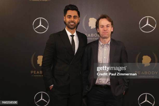 Hasan Minhaj and Mike Birbiglia pose backstage at The 77th Annual Peabody Awards Ceremony at Cipriani Wall Street on May 19, 2018 in New York City.