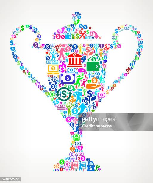 trophy money vector icon pattern - price match stock illustrations