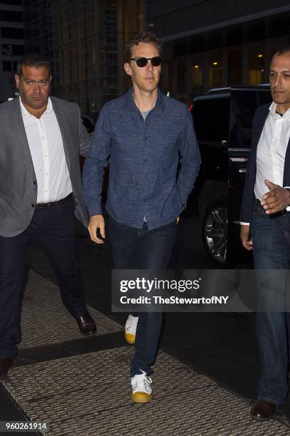 Benedict Cumberbatch arrives at Letter Live New York at Town Hall on May 19, 2018 in New York City.