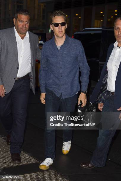 Benedict Cumberbatch arrives at Letter Live New York at Town Hall on May 19, 2018 in New York City.
