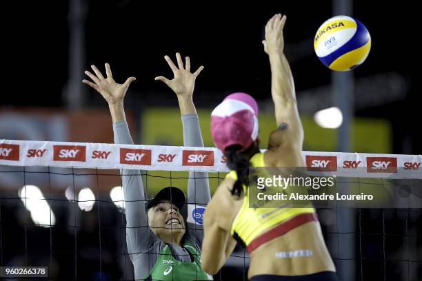 Carolina Solberg Salgado of Brazil in action during the main draw semifinals match against Agatha Bednarczuk and Eduarda Santos of Brazil at Meia...