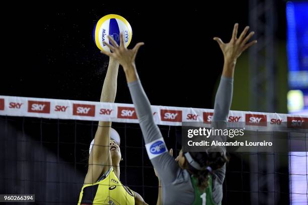 Agatha Bednarczuk of Brazil in action during the main draw semifinals match against Carolina Solberg Salgado and Maria Antonelli of Brazil at Meia...