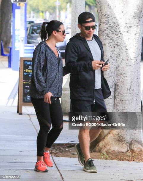 Lea Michele and Zandy Reich are seen on May 19, 2018 in Los Angeles, California.