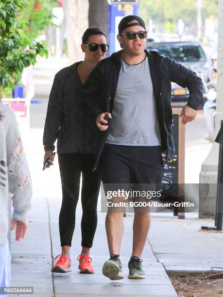 Lea Michele and Zandy Reich are seen on May 19, 2018 in Los Angeles, California.