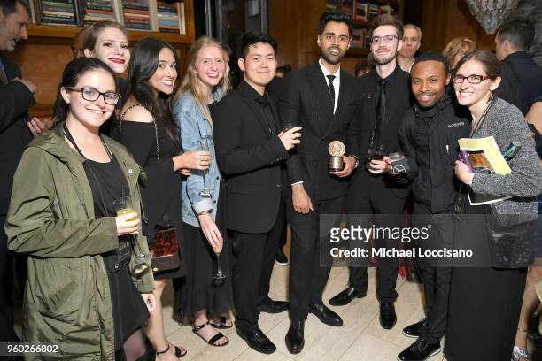 Comdedian Hasan Minhaj poses with students during The 77th Annual Peabody Awards Ceremony After Party at Cipriani Wall Street on May 19, 2018 in New...