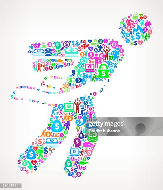 athlete crossing finish line money vector icon pattern - price match stock illustrations