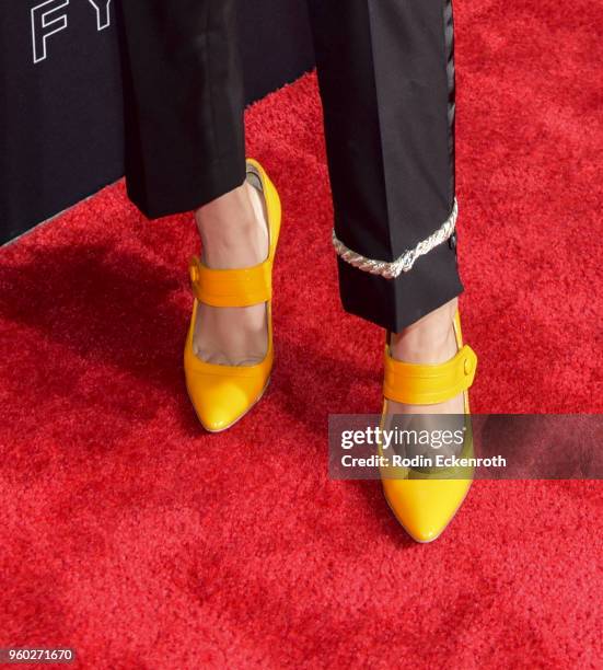 Millie Bobby Brown, shoe detail, arrives at the #NETFLIXFYSEE event for "Stranger Things" at Netflix FYSEE at Raleigh Studios on May 19, 2018 in Los...