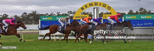 Miss Toorak Flyer ridden by Jake Noonan wins the Beraldo Coffee 3YO Fillies BM64 Handicap at Bendigo Racecourse on May 20, 2018 in Bendigo, Australia.