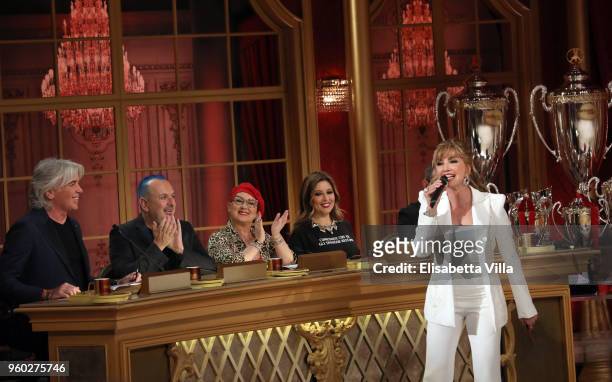 Milly Carlucci attends the Italian TV show 'Ballando Con Le Stelle' at RAI Auditorium on May 19, 2018 in Rome, Italy.
