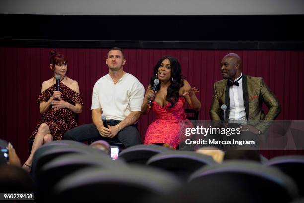 Carrie Preston, Jack Kesy, Niecy Nash, and Jimmy Jean-Louis on stage during the 'Claws' Season 2 Atlanta premiere at Regal Atlantic Station on May...