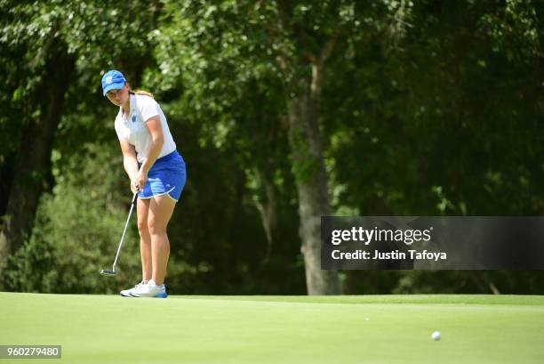 Olivia Reed of Grand Valley State putts the ball during the Division II Women's Golf Championship held at Bay Oaks Country Club on May 19, 2018 in...