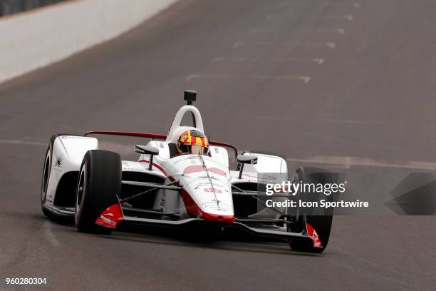 Indycar driver Oriol Servia of Scuderia Corsa w/RLLR goes turn one during the morning practice session prior to qualifications for the Indianapolis...